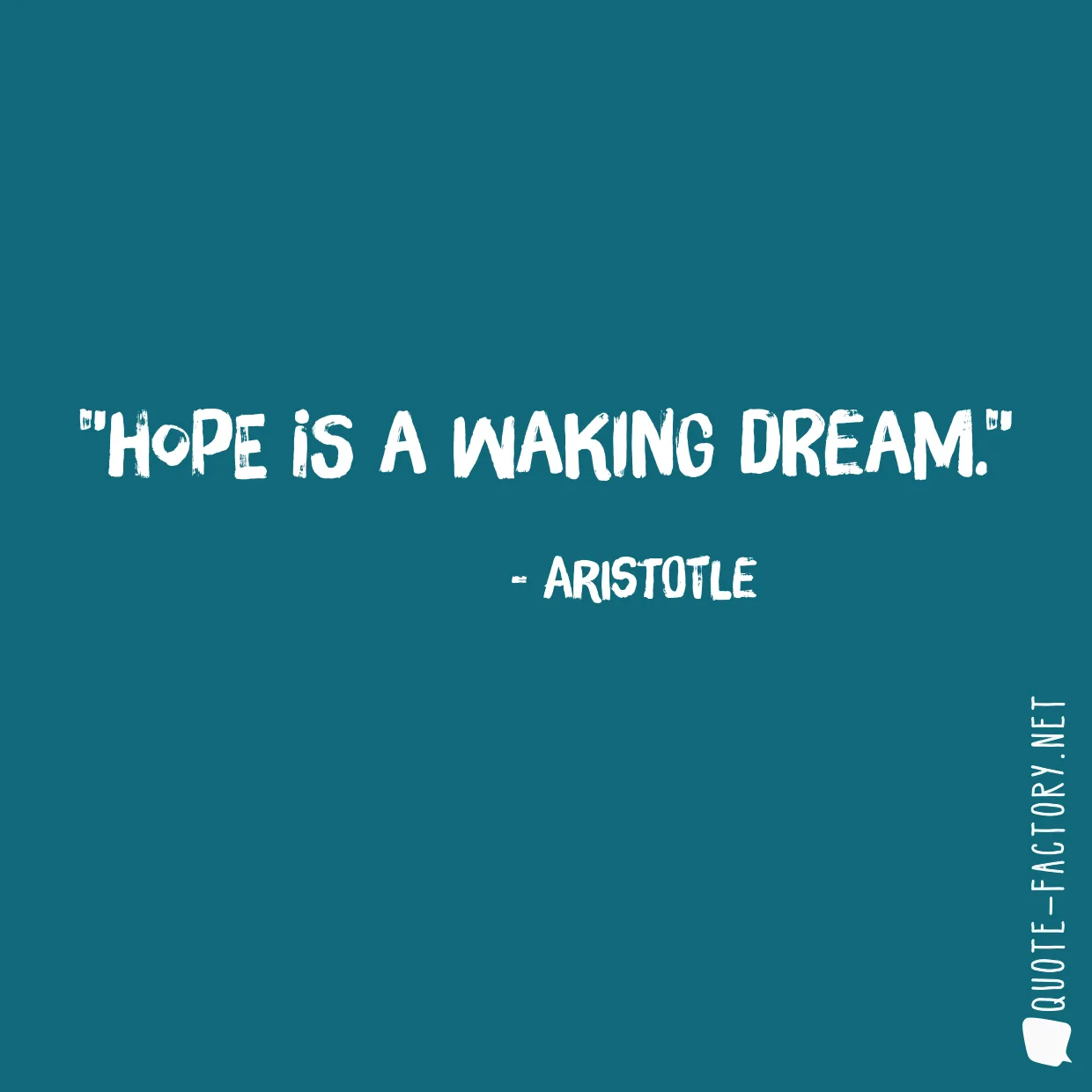 Hope is a waking dream.