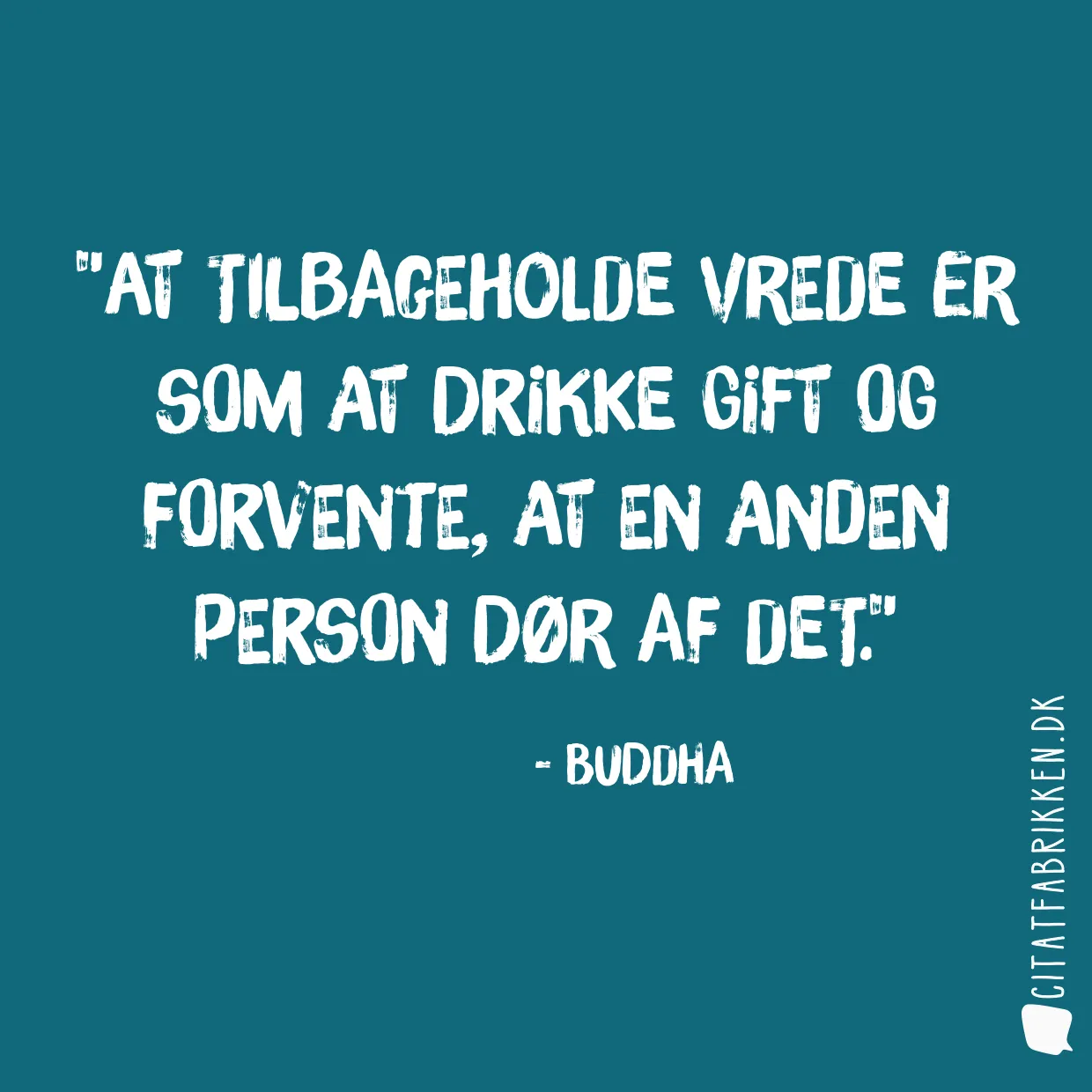 At tilbageholde vrede er som at drikke gift og forvente, at en anden person dør af det.