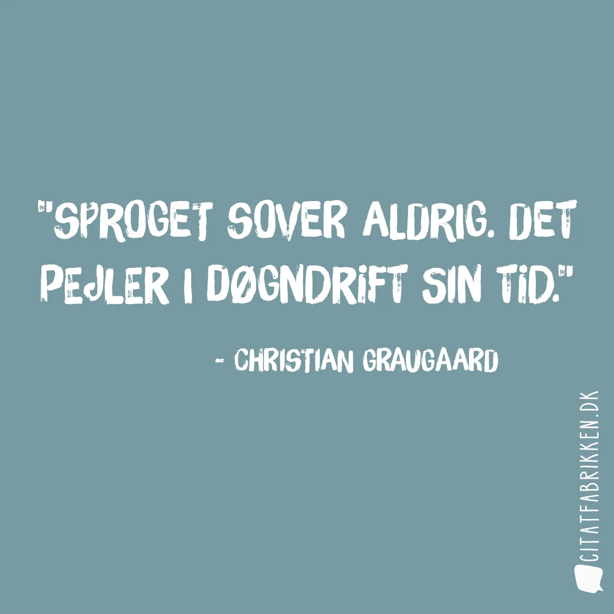 Sproget sover aldrig. Det pejler i døgndrift sin tid.