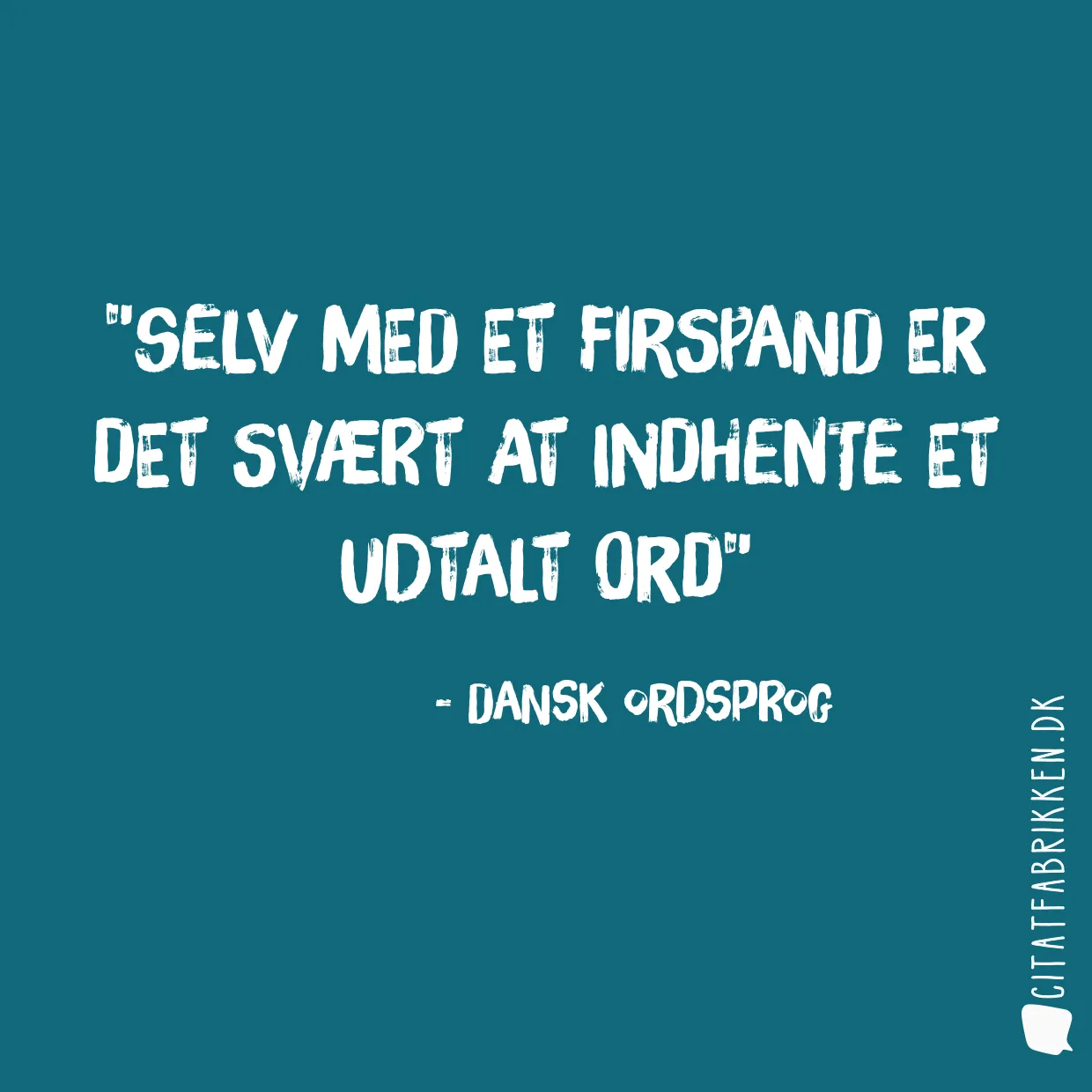 Selv med et firspand er det svært at indhente et udtalt ord