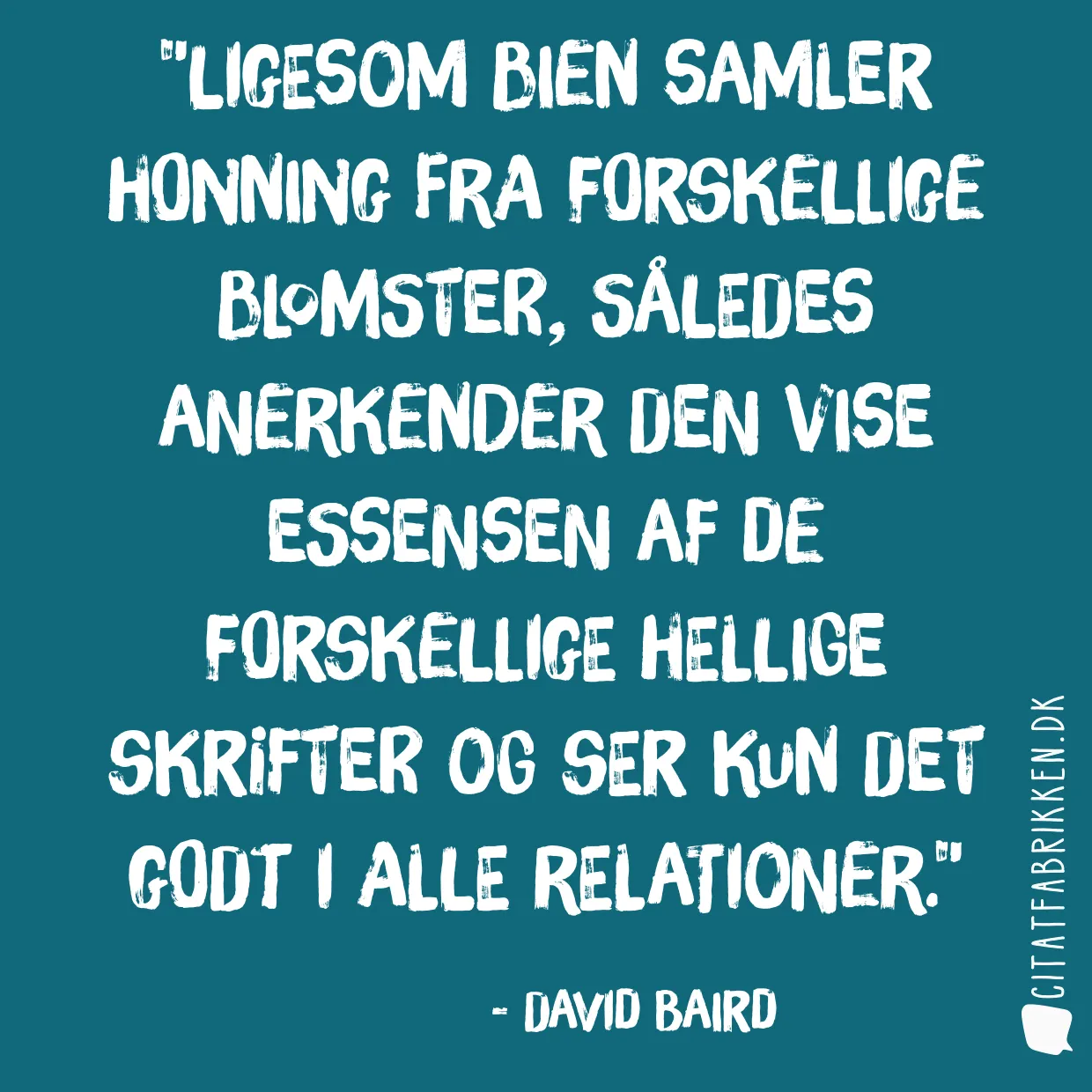 Ligesom bien samler honning fra forskellige blomster, således anerkender den vise essensen af de forskellige hellige skrifter og ser kun det godt i alle relationer.