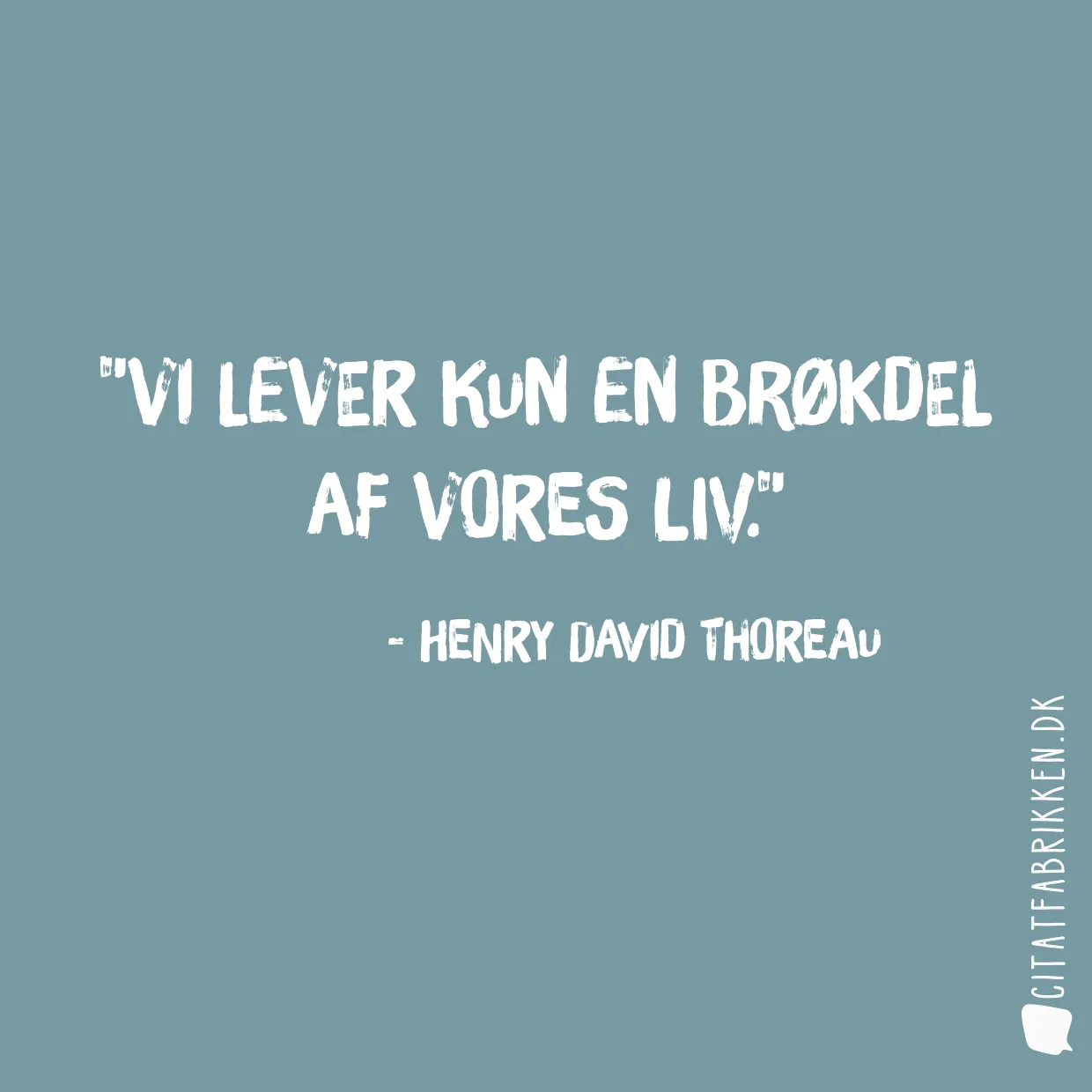 Vi lever kun en brøkdel af vores liv.