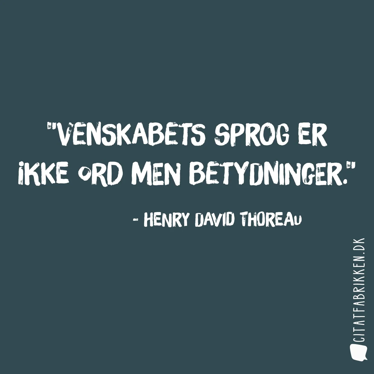 Venskabets sprog er ikke ord men betydninger.