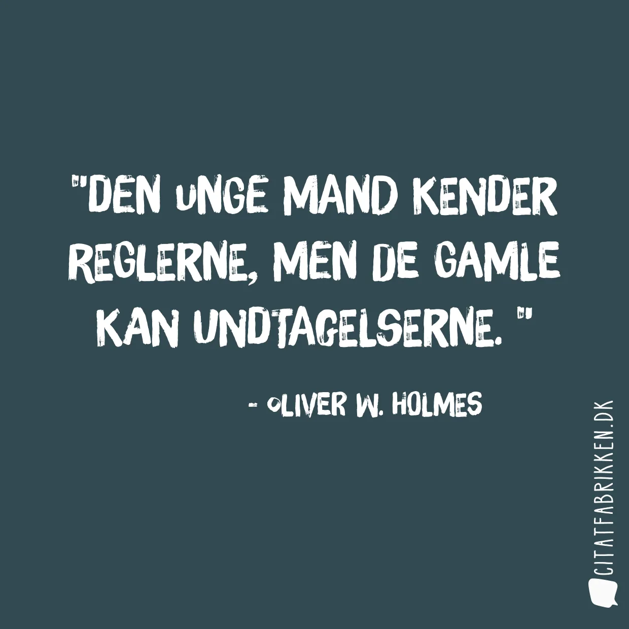 Den unge mand kender reglerne, men de gamle kan undtagelserne. 