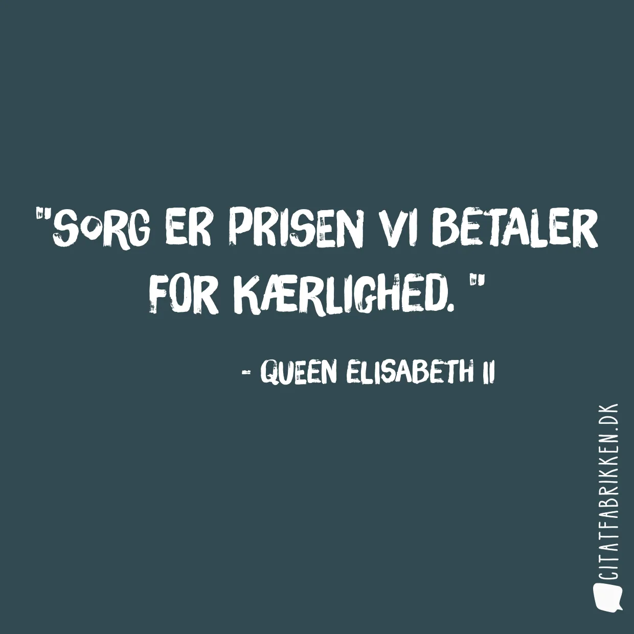Sorg er prisen vi betaler for kærlighed. 
