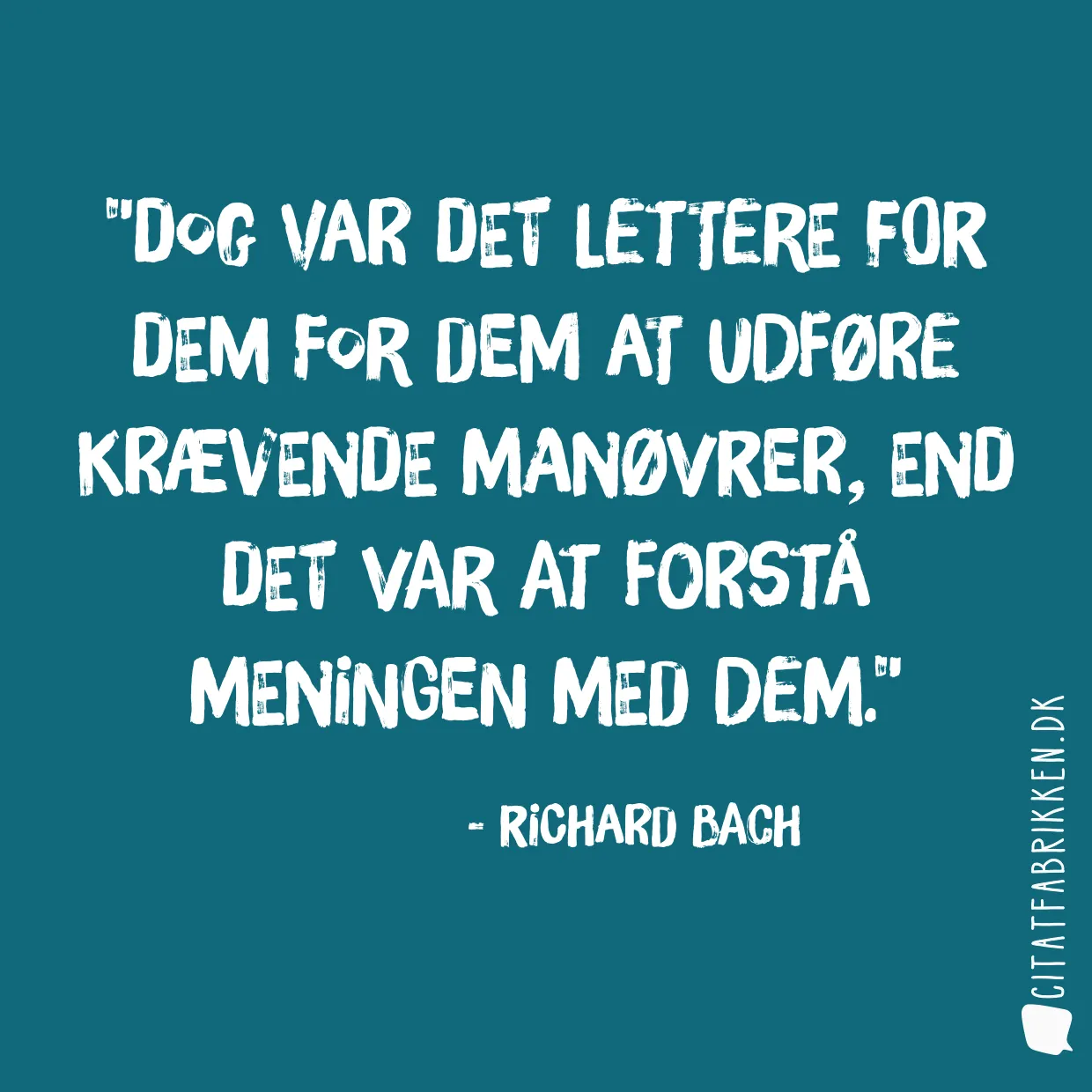 Dog var det lettere for dem for dem at udføre krævende manøvrer, end det var at forstå meningen med dem.