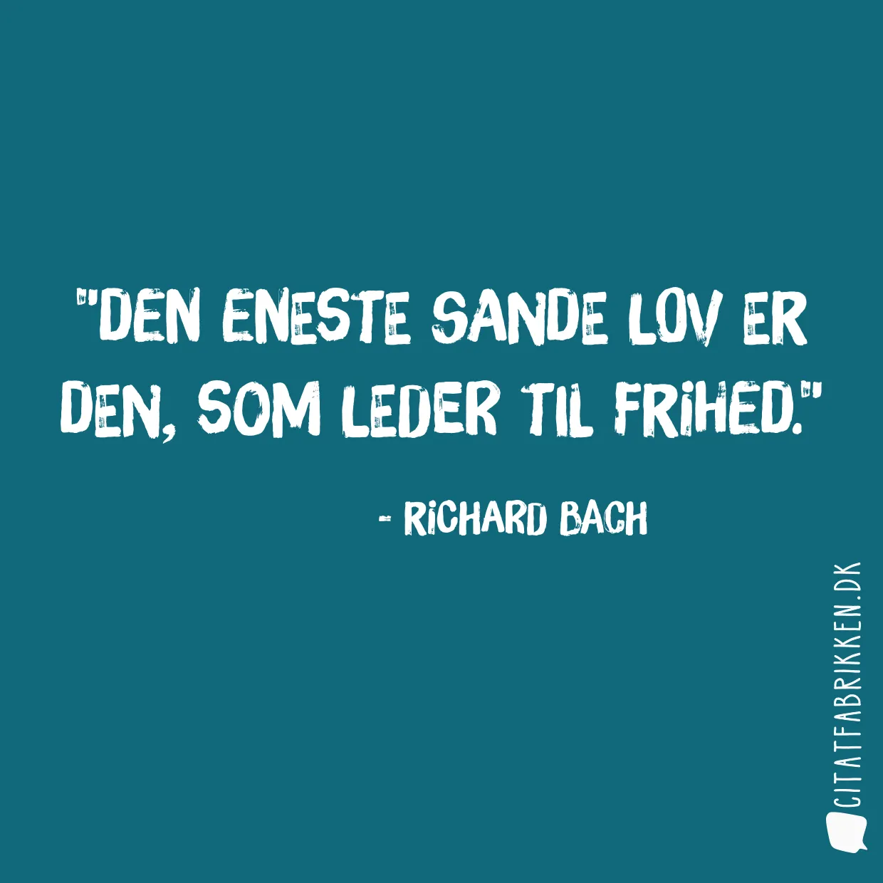 Den eneste sande lov er den, som leder til frihed.
