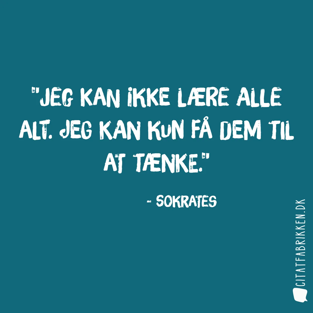 Jeg kan ikke lære alle alt. Jeg kan kun få dem til at tænke.