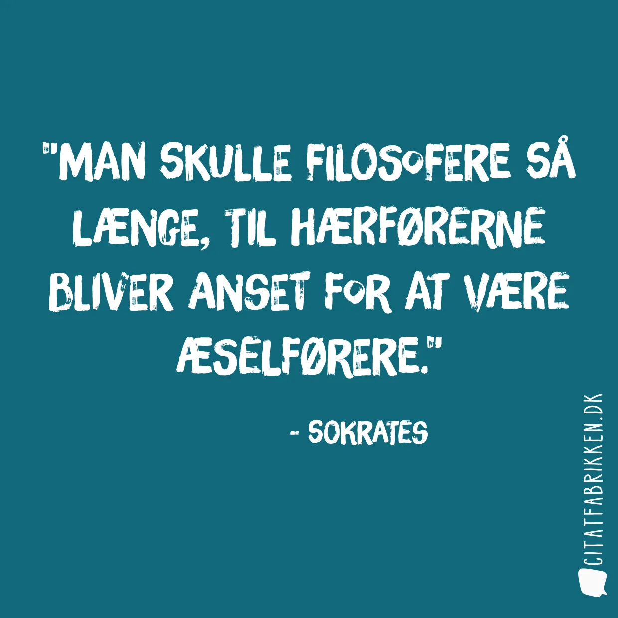 Man skulle filosofere så længe, til hærførerne bliver anset for at være æselførere.