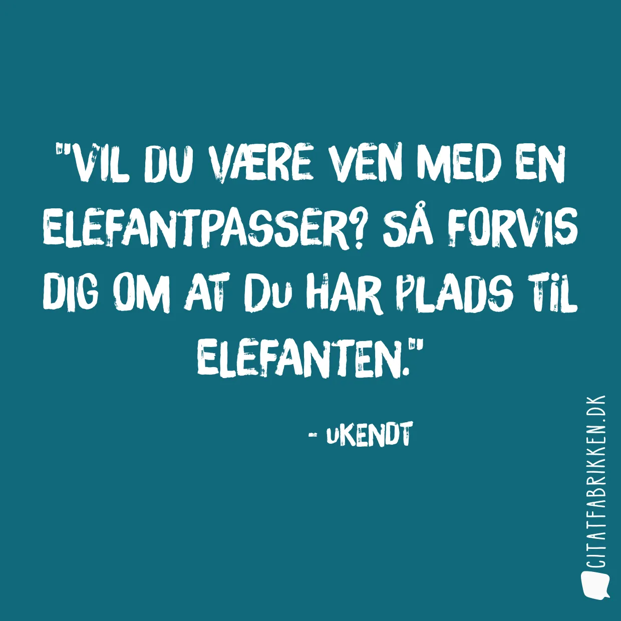 Vil du være ven med en elefantpasser? Så forvis dig om at du har plads til elefanten.