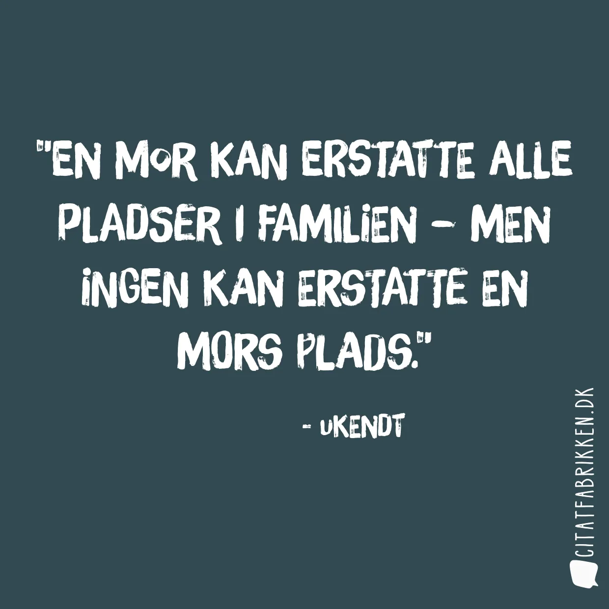 En mor kan erstatte alle pladser i familien – men ingen kan erstatte en mors plads.