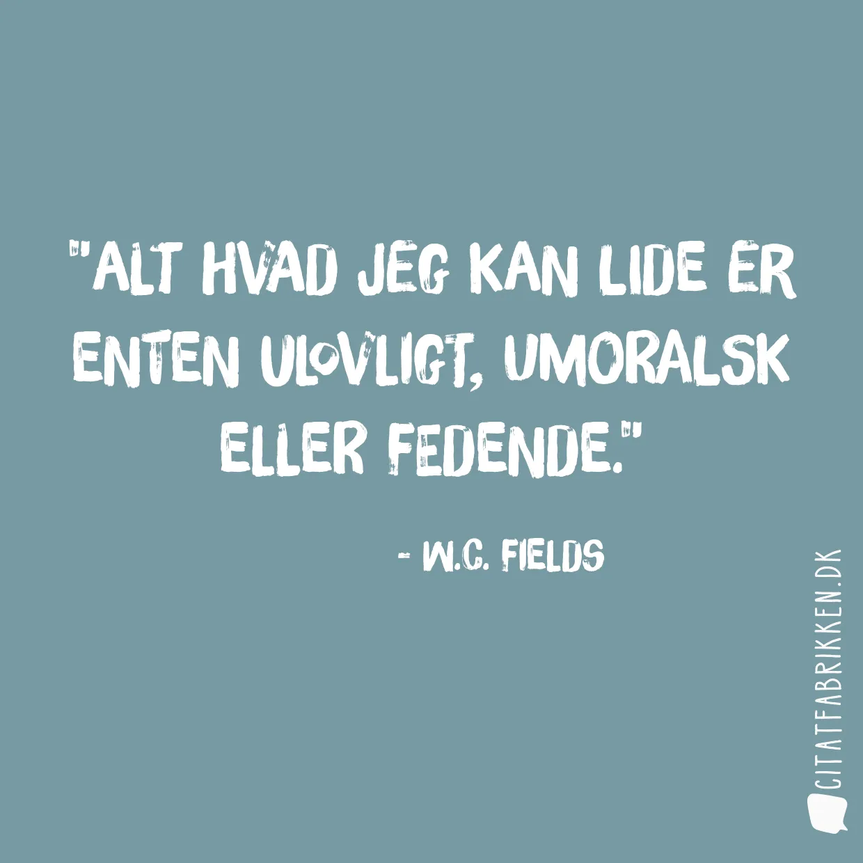 Alt hvad jeg kan lide er enten ulovligt, umoralsk eller fedende.