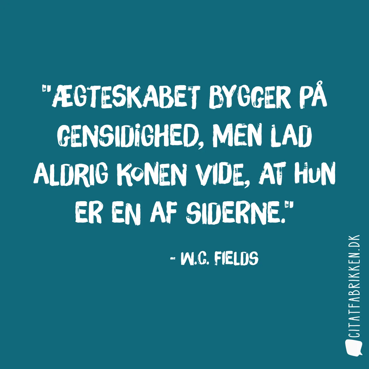 Ægteskabet bygger på gensidighed, men lad aldrig konen vide, at hun er en af siderne.